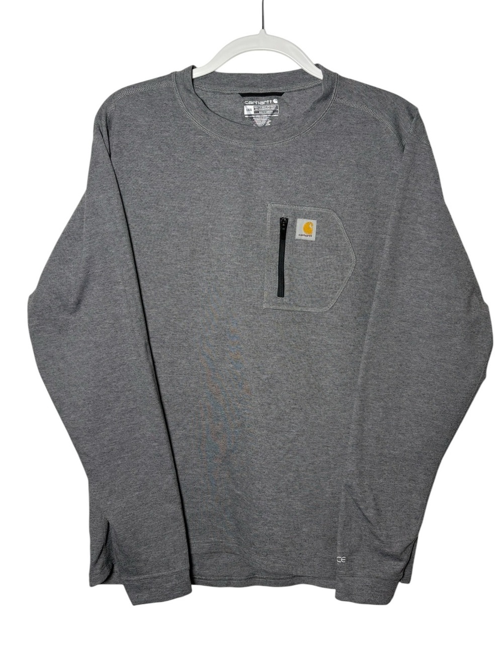 Carhartt Force Gray Long Sleeve Pocket Shirt Men’s Large Performance Workwear